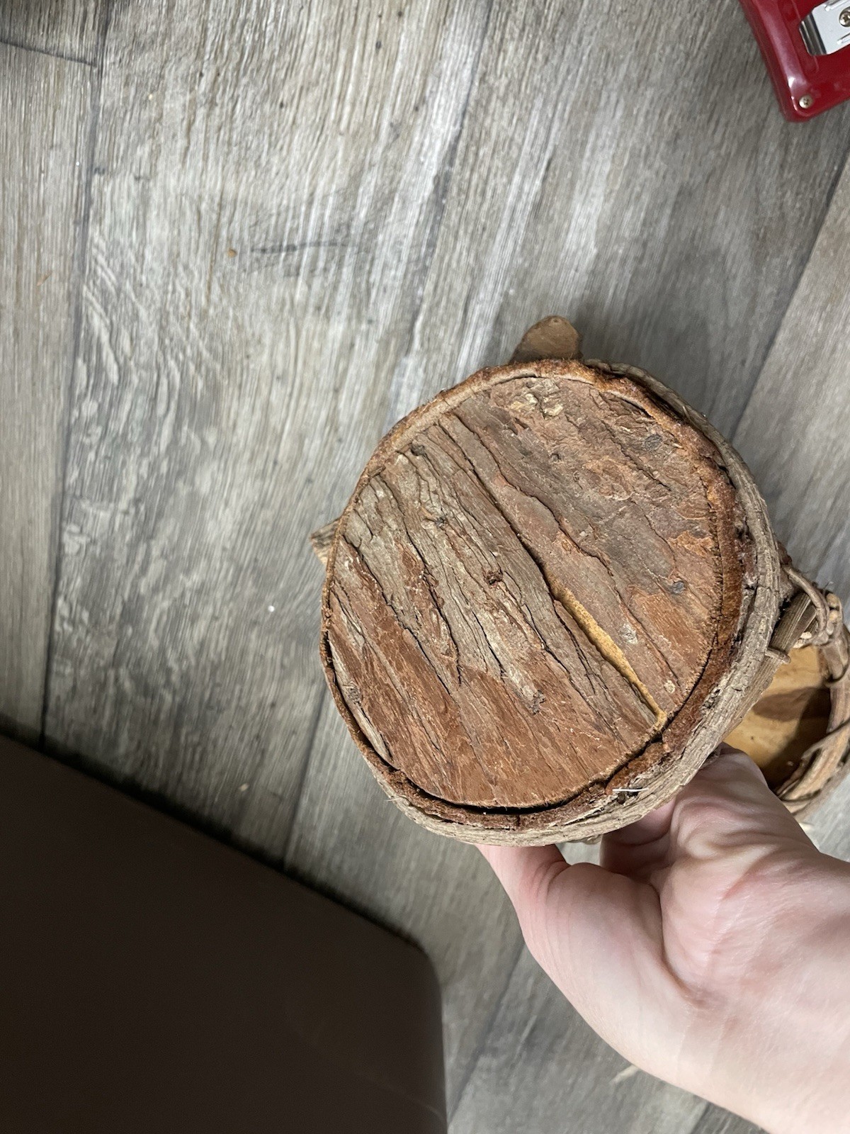 Handmade Baskets Rustic Lot Of 2 Tree Bark & Vine Brown 2 Sizes