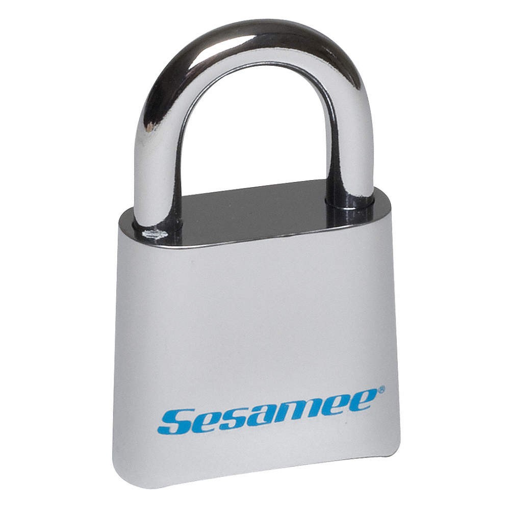 SESAMEE KCR0436 Combination Padlock,1 3/4in,Rectgle,Slvr 3TMJ9