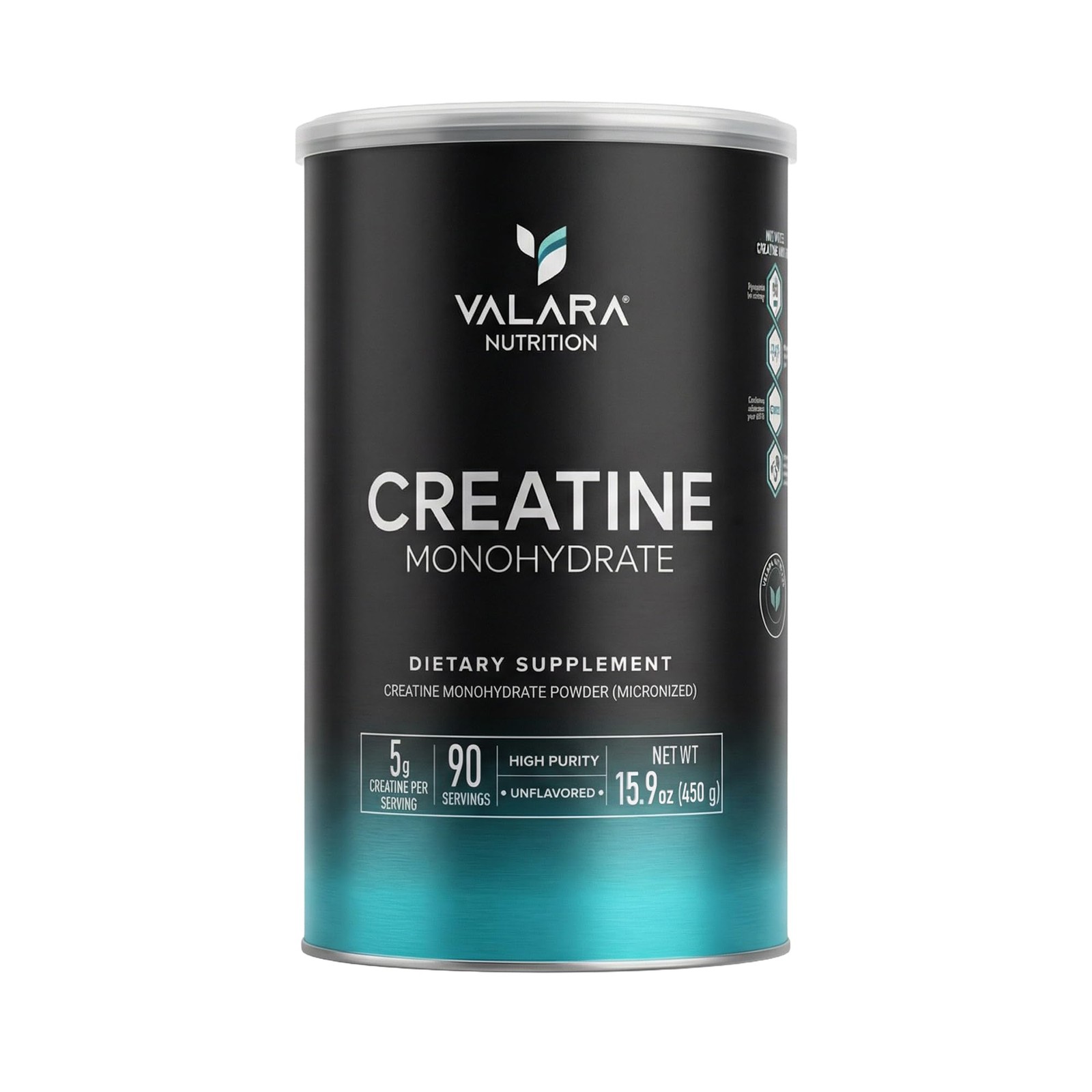 Valara Creatine Monohydrate Micronized Powder 450g, 90 15.9 Ounce (Pack of 1)