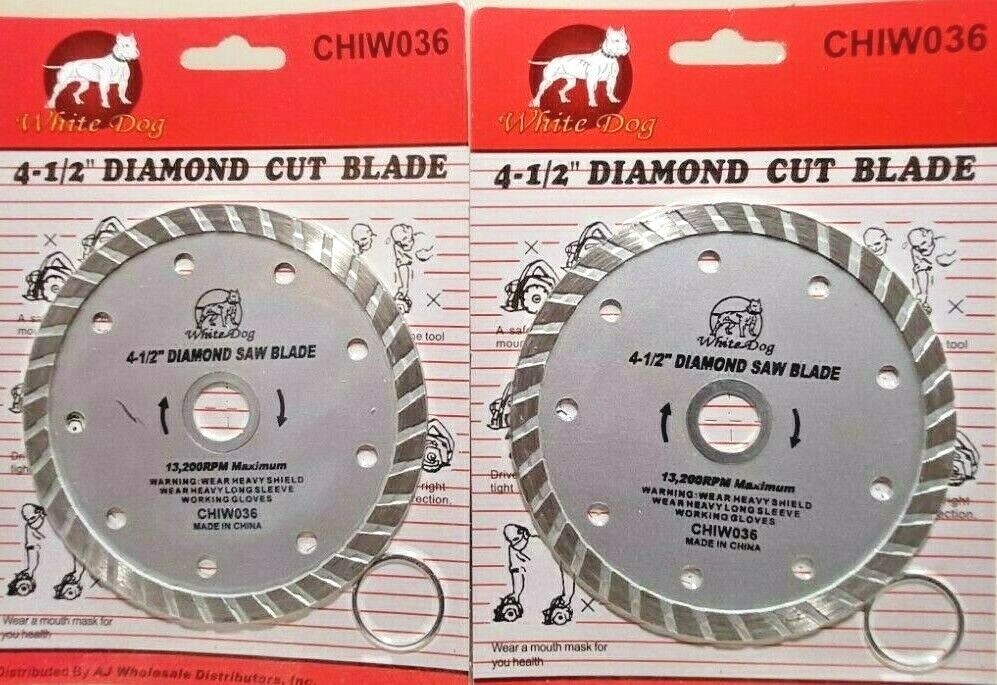 TWO (2) 4 1/2" INCH x 7/8" & 5/8 ARBOR DIAMOND BLADE TURBO CONCRETE, BRICK