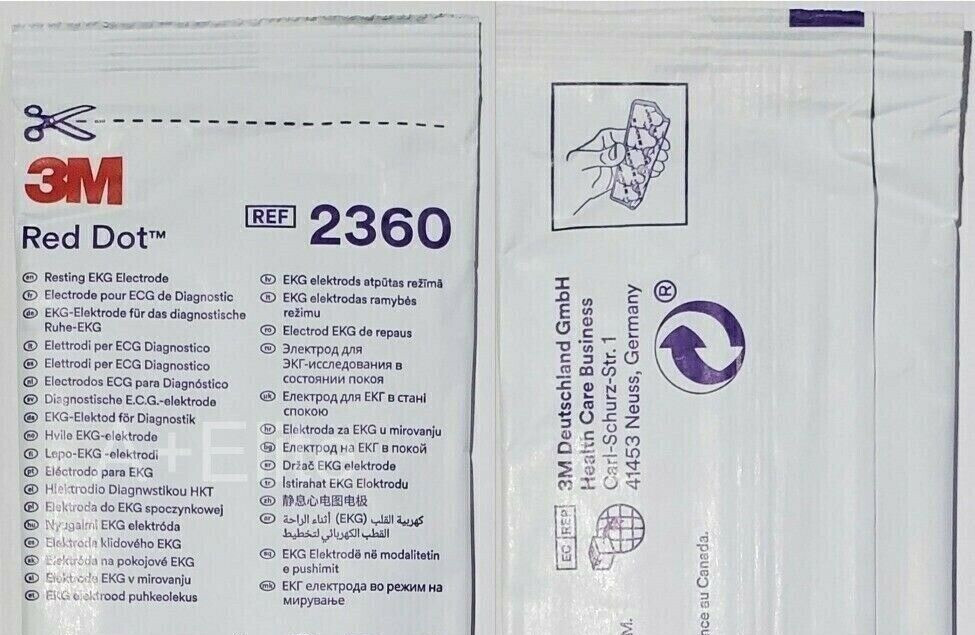 500 ECG EKG 3M Red Dot Resting Tab Electrode Monitoring Tab Clip Connector #2360