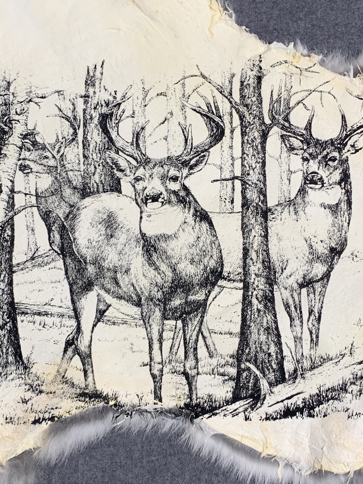 Printed Rabbit Pelt: Deer