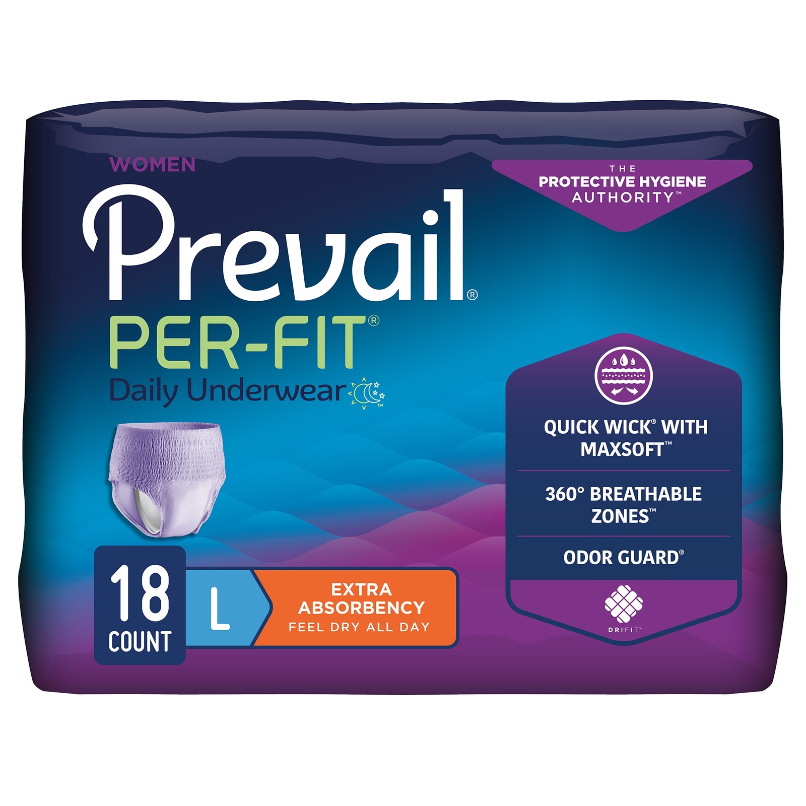 Prevail Disposable Underwear Female Large Extra 72 Ct
