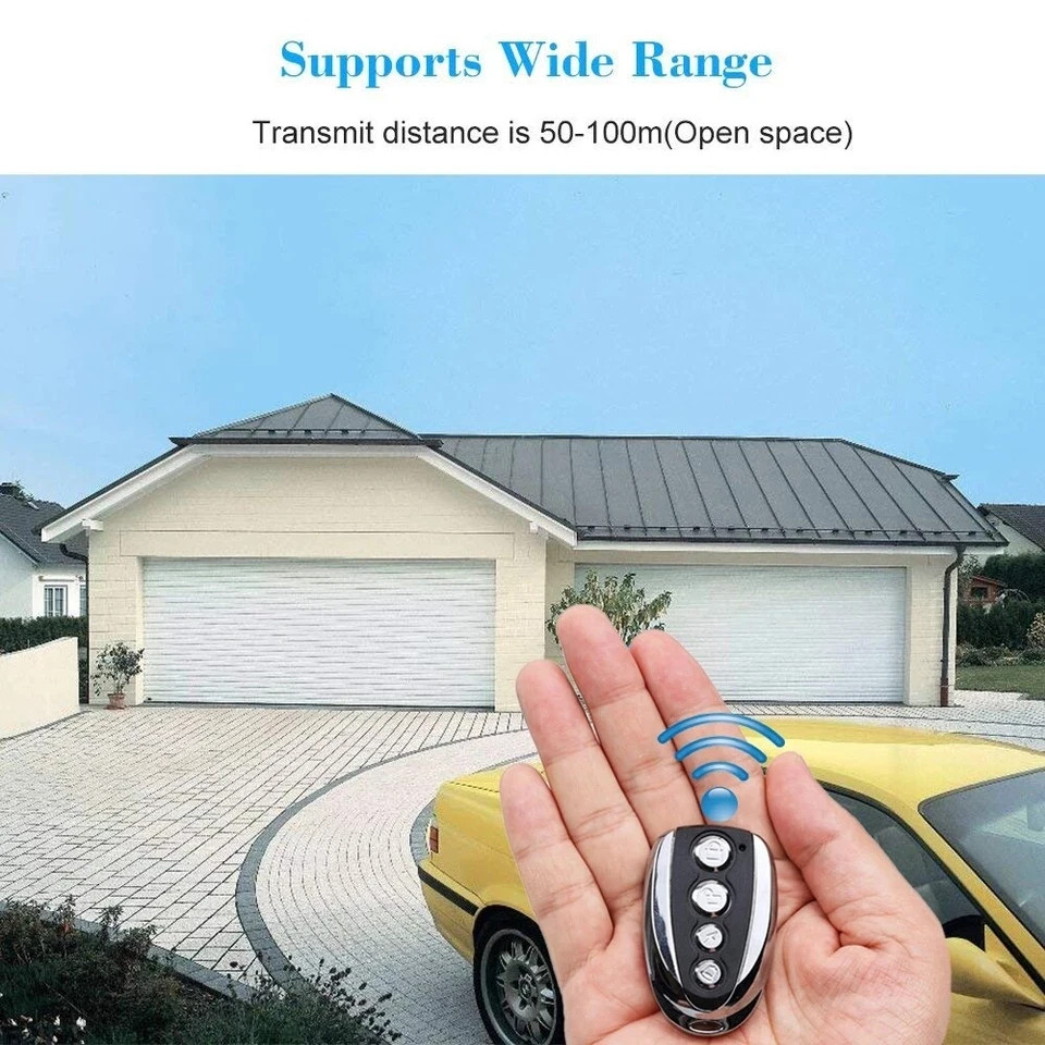 2 Remote Control Backup Key Sliding Gate Opener Automatic Operator 433.92MHz US