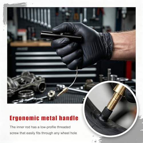 Valve Stem Puller, Motorcycle Tire Maintenance Tool with Valve Core Black