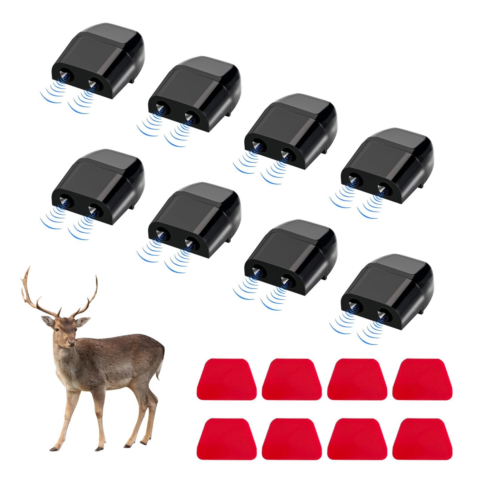 8 PC Deer Whistles for Car, Animal Warning Device to Prevent Collisions, Black A