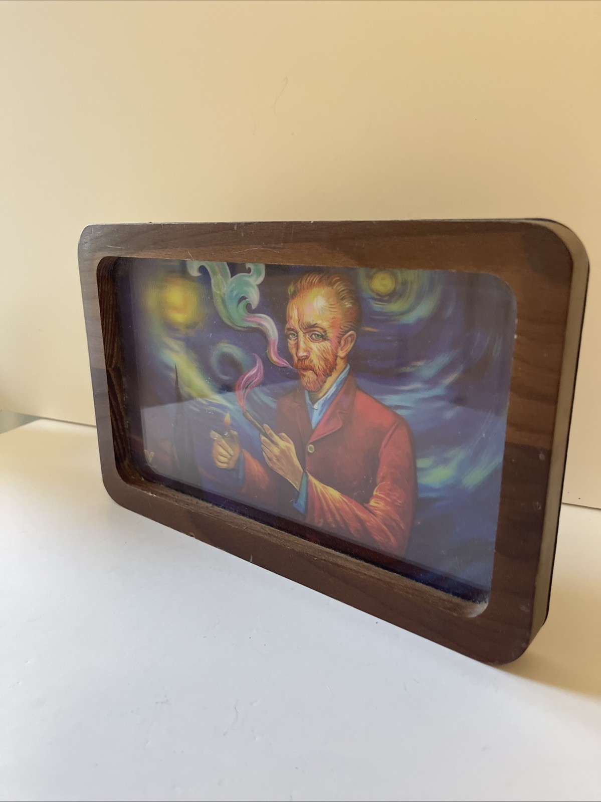 V Syndicate 3D High Def Wooden Rolling Tray  - SMOKY NIGHT - Authentic