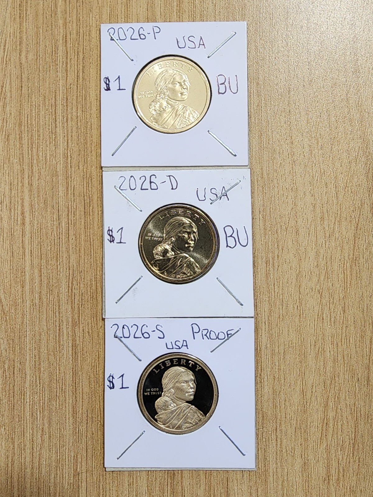 2026 PDS Native American/Sacagawea Dollar Set. Proof With Uncirculated P D S