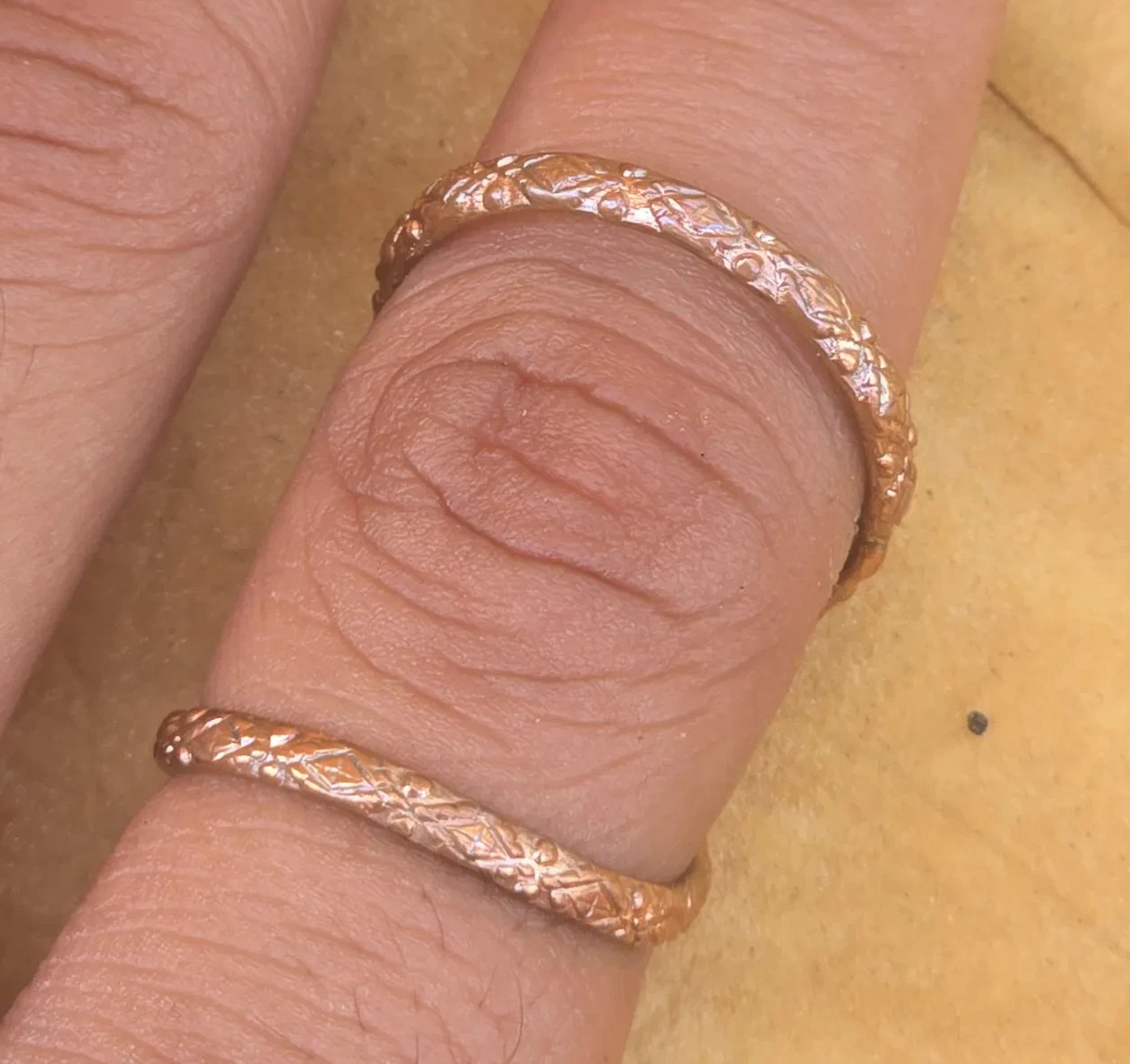 Solid Copper Minimalist Healing Ring Handmade Unisex Thumb Ring