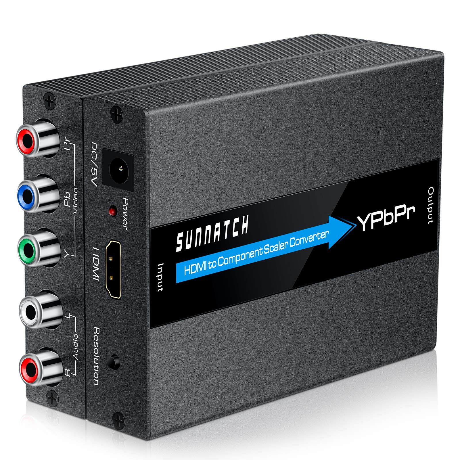 SUNNATCH HDMI to Component Converter with Scaler Function, 1080P black