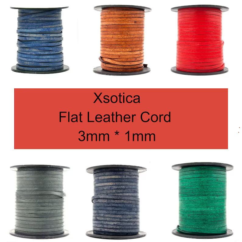 Xsotica Flat Leather Cord 3 mm x 1 mm