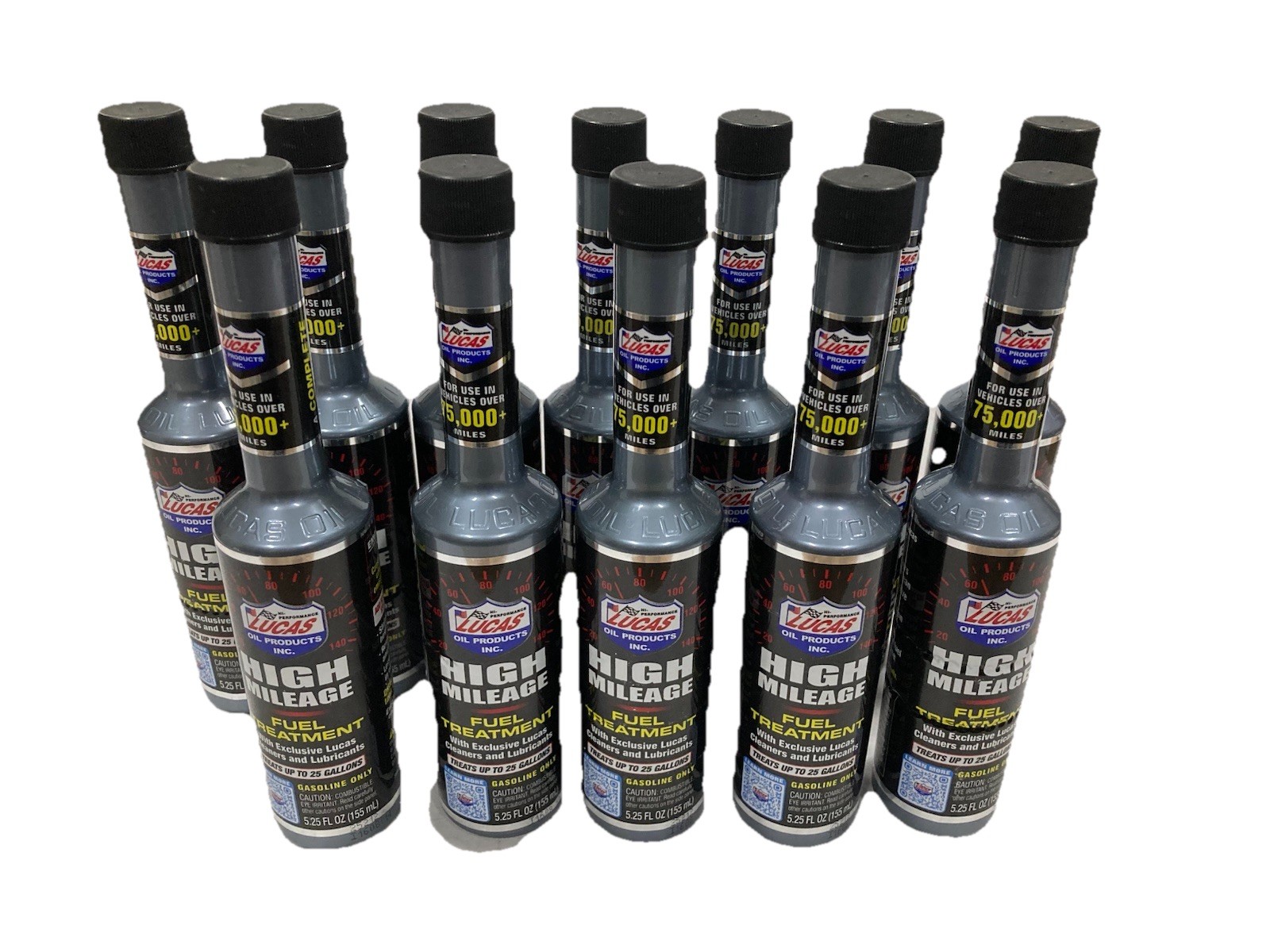 Lucas Oil 10977 High Mileage Fuel Treatment, 5.25oz, CASE OF 12