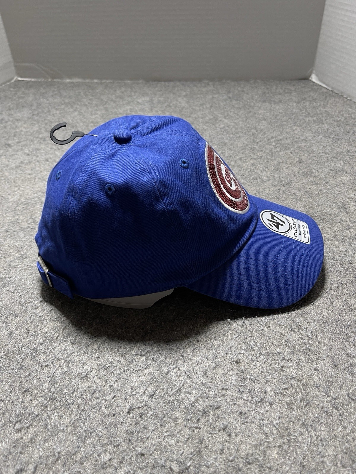 Women's NEW Blue BLING Bedazzled Chicago CUBS Baseball MLB Strapback Hat Cap
