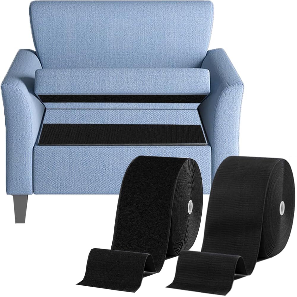 4 Inch x 20Ft Adhesive Hook and Loop Tape Carpet Anti-Slip Rug Gripper for Couch