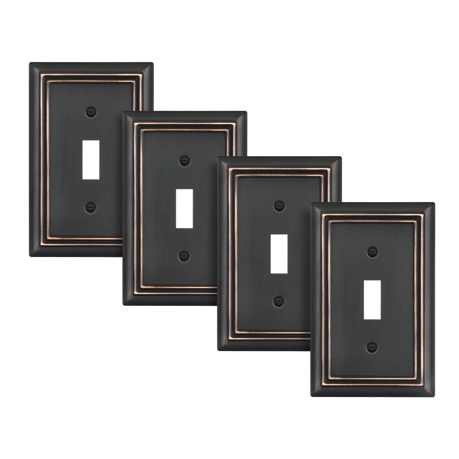 DEWENWILS Toggle Wallplates, Aged Bronze Light Switch Covers, Heavy Duty 4-Pack