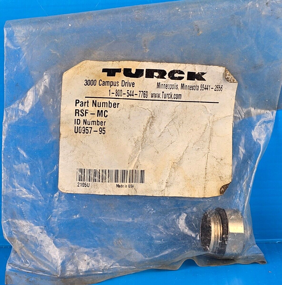 SEALED Turck RSF-MC Mini Fast Closure Cap, U0957-95, Male 7/8" RSFMC
