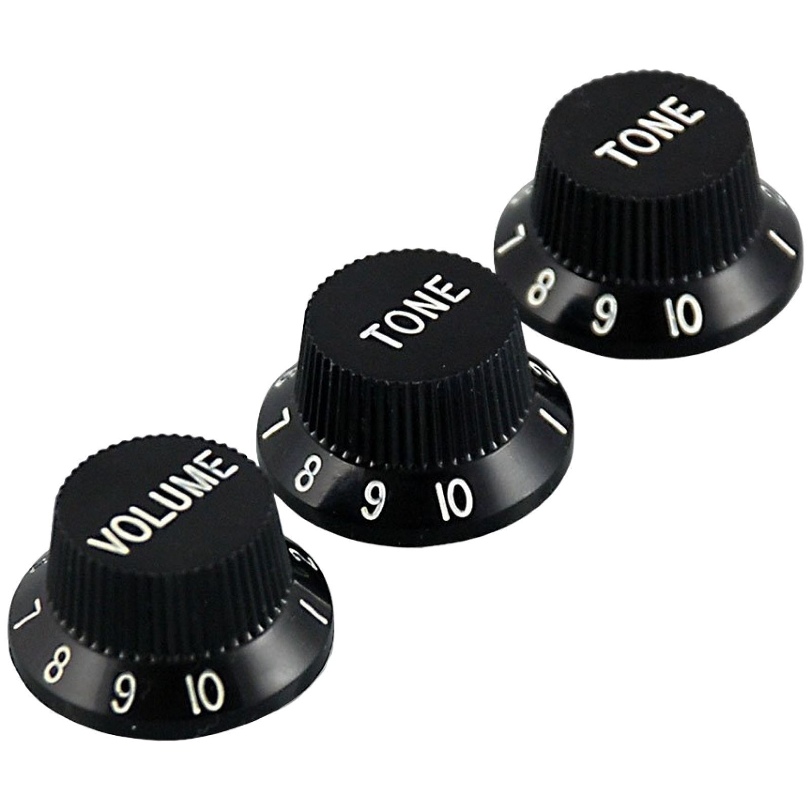 Fender Stratocaster Control Knobs, Set of 3, Black