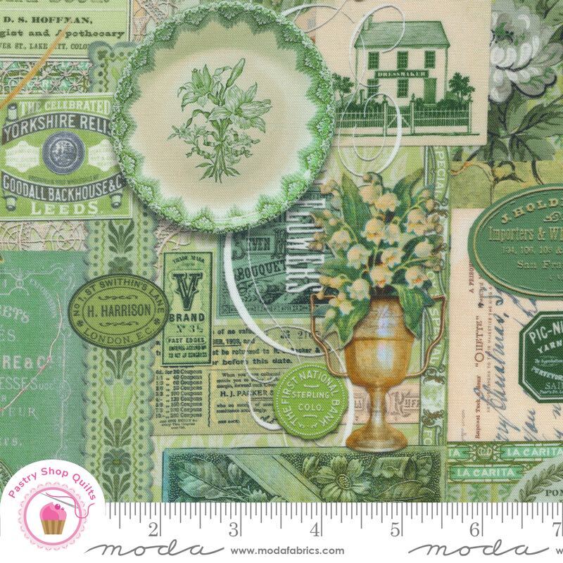Moda CURATED IN COLOR 7460 15 Green Cheater Print CATHE HOLDEN Quilt Fabric