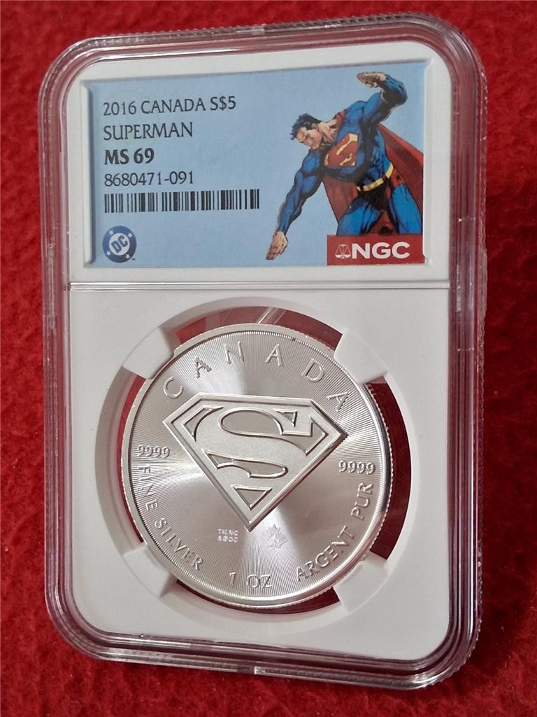 CANADA 2016 SUPERMAN S$5 SILVER NGC MS 69 1oz .9999 FINE SILVER         #MF-0707