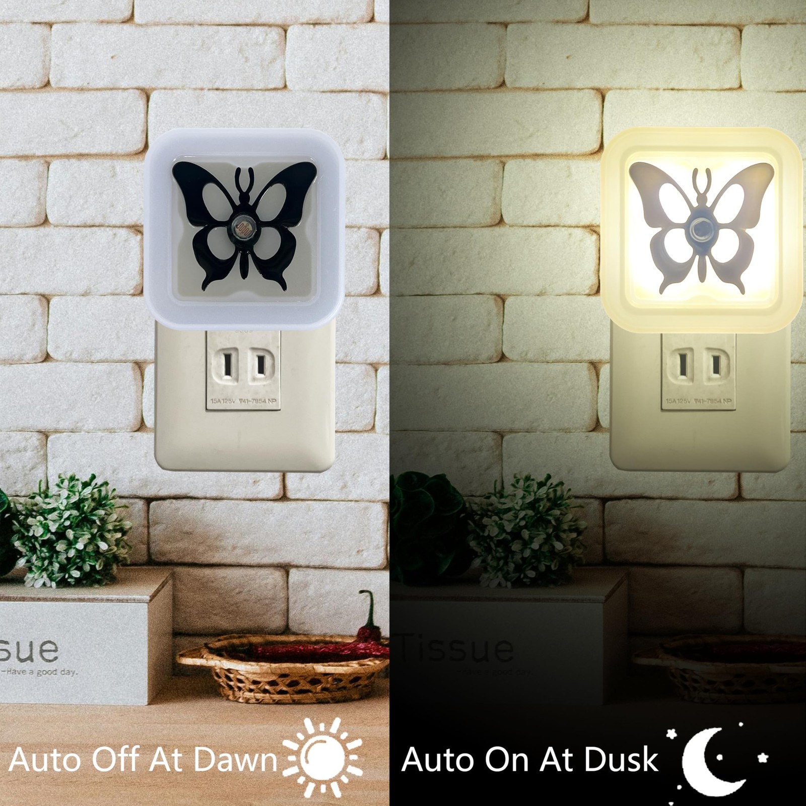 Smart LED Night Light [2-Pack], Plug-in with Auto Dusk to Dawn Sensor | Dimma...