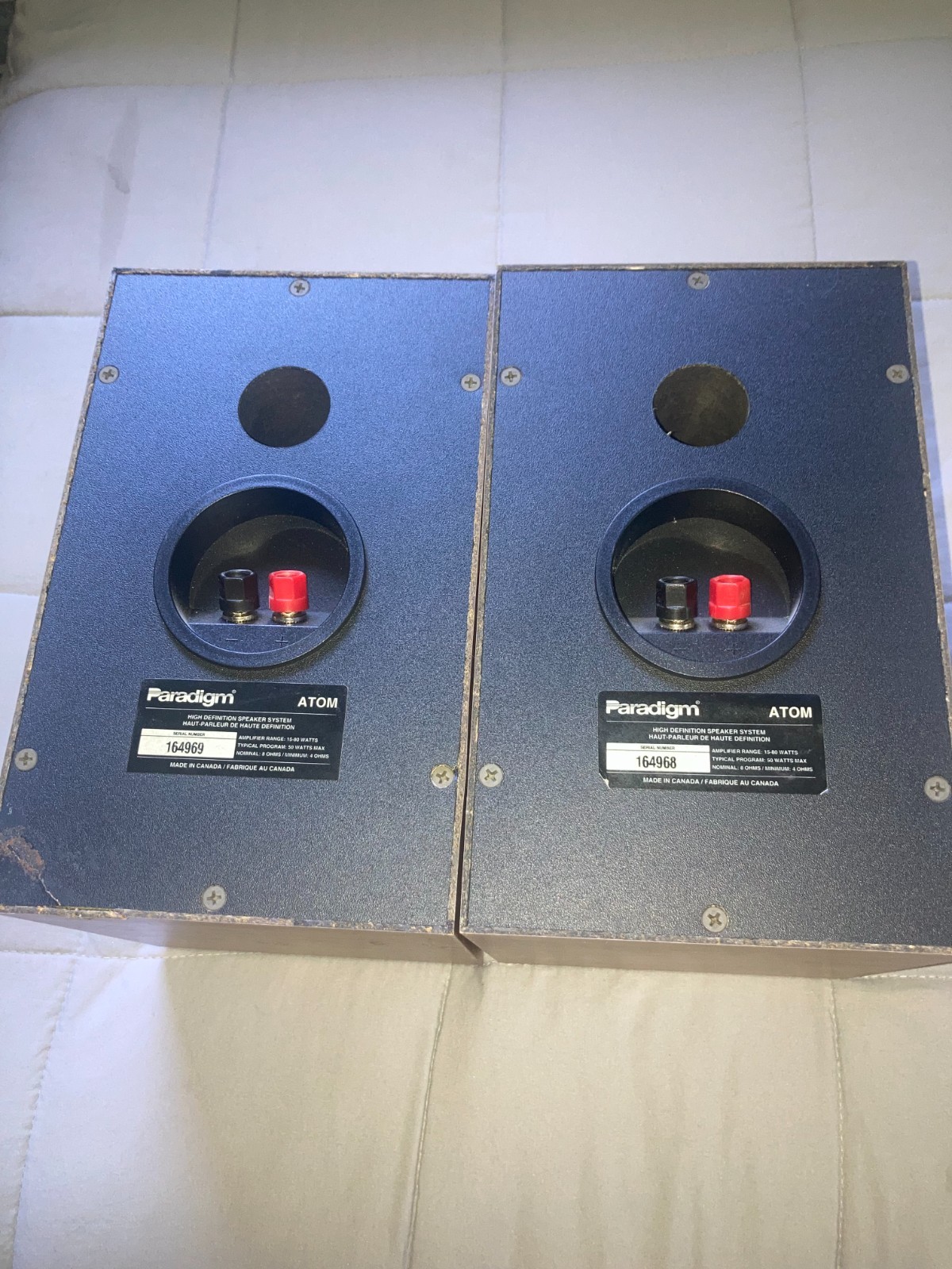 Paradigm Atom Bookshelf Speakers 8 ohm 80 watts (Pair) First Version NICE