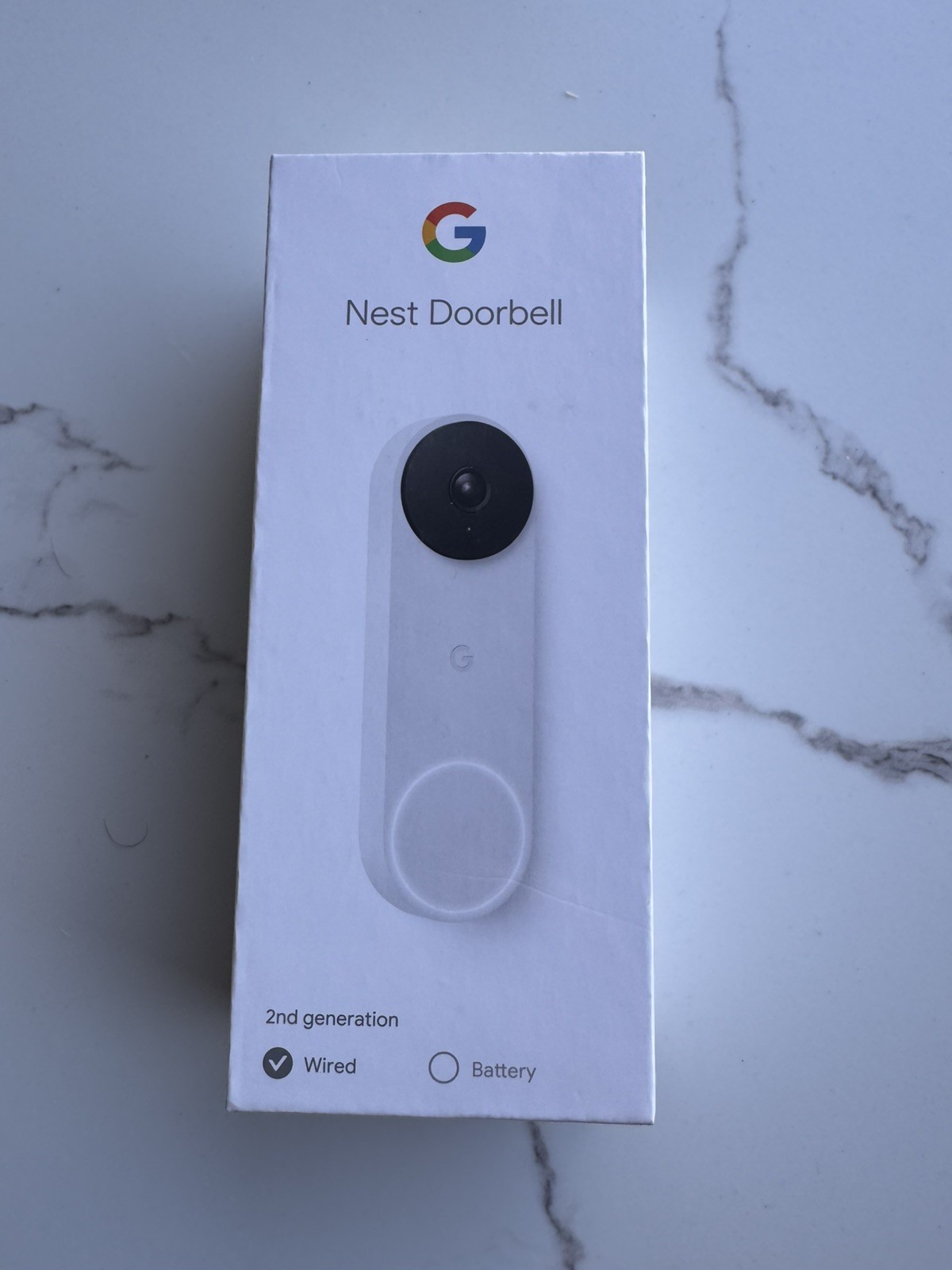 Google Nest Doorbell 2nd Generation Wired (GA02767-US) White/Snow NEW!