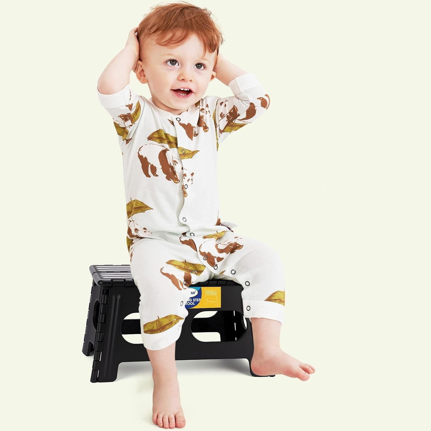 Portable 9-Inch Step Stool - Lightweight, Foldable, Ideal for Kitchen & Bathroom