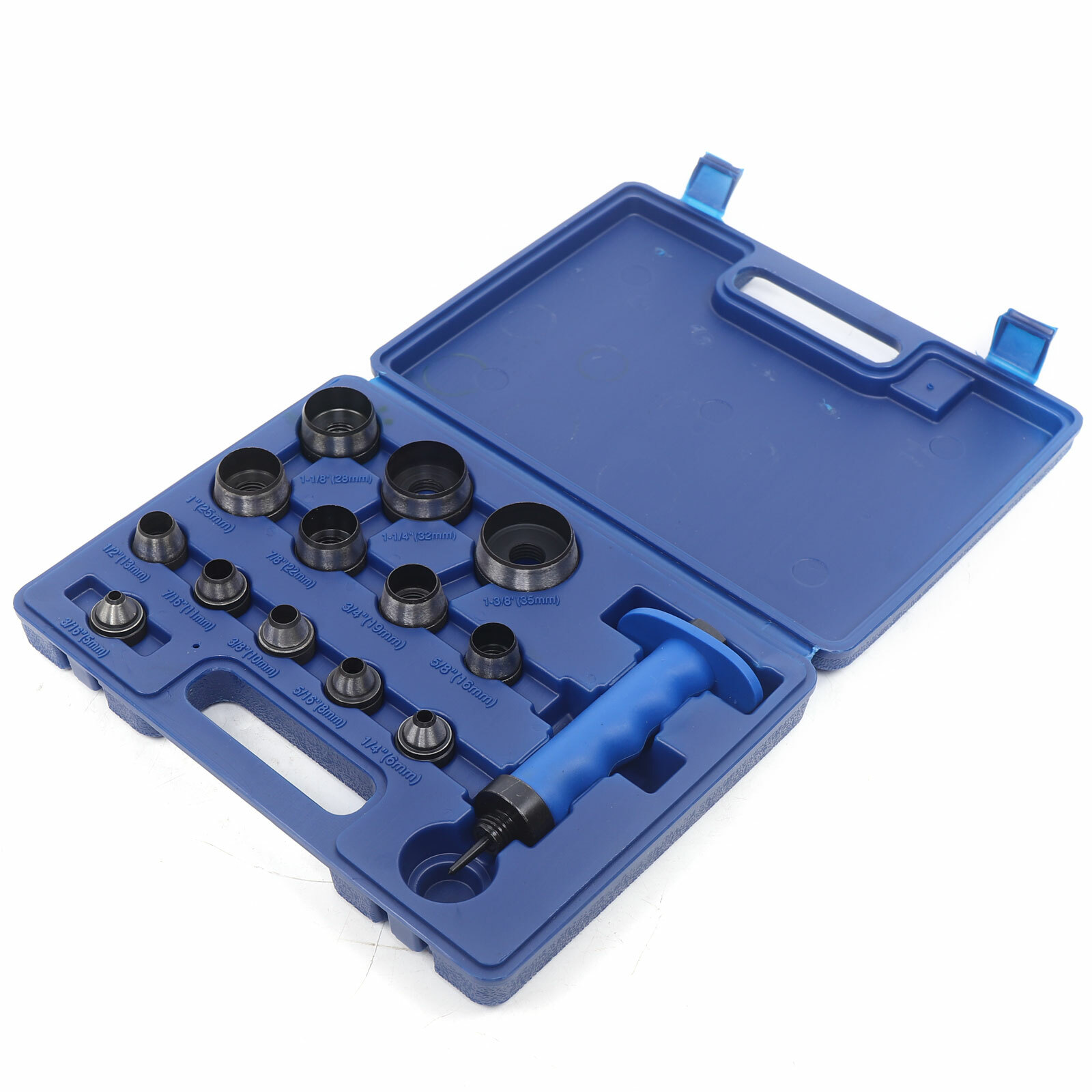 Steel 13-in-1 Hollow Punch Set Heavy Duty Gaskets Leather Rubber Hole Case 1.3kg