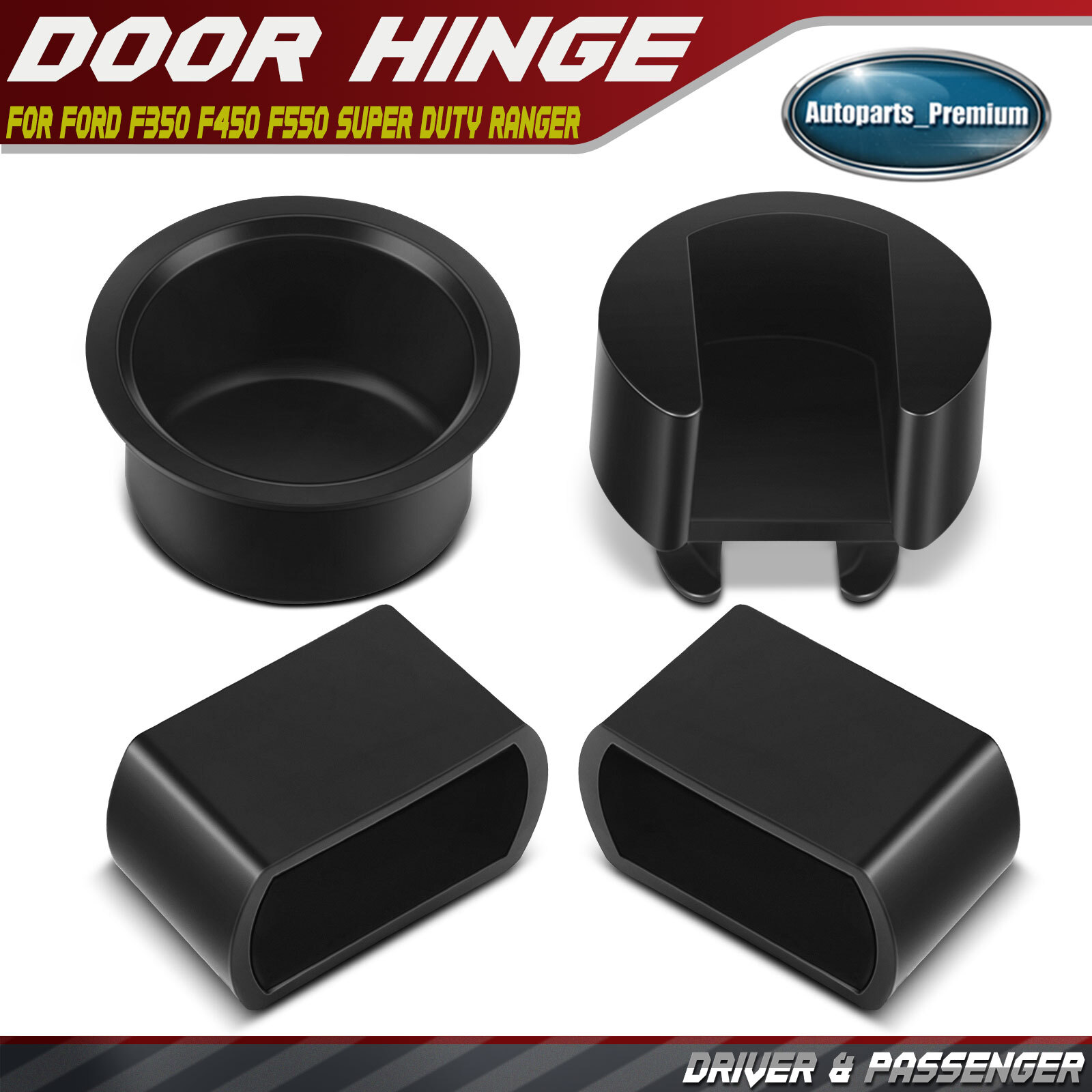 4x LH&RH Tailgate Hinge Pivot Bushing Insert Kit for Ford F350 Super Duty Ranger