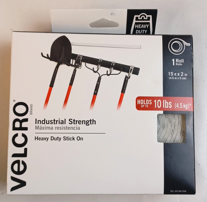 NIP VELCRO Brand Industrial Strength Heavy Duty 15 ft x 2 in Holds 10 lb White