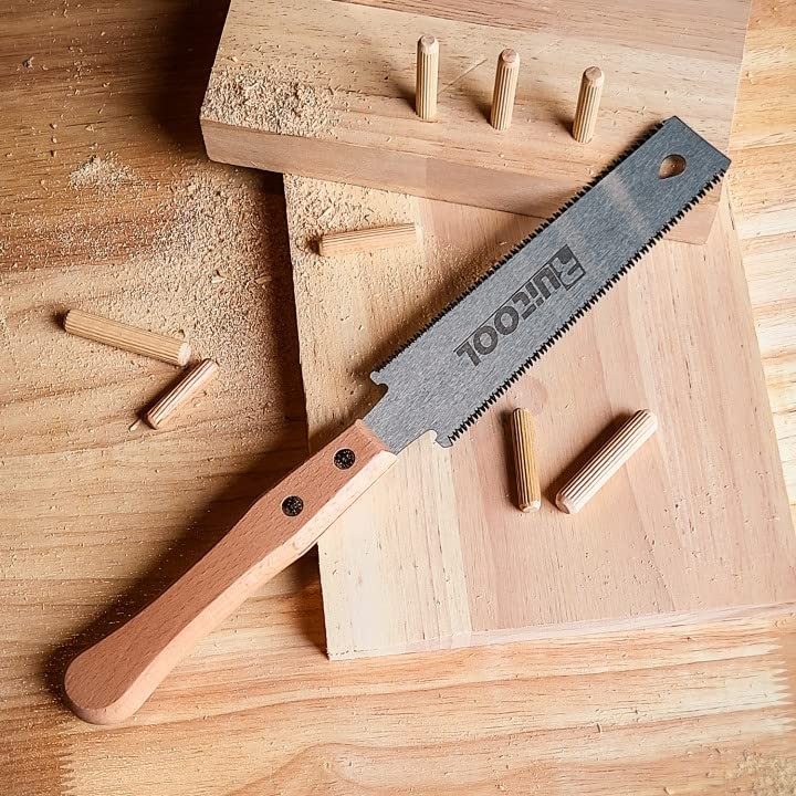 RUITOOL Japanese Hand Saw 6 Inch Double Edge Sided Pull Small, Brown