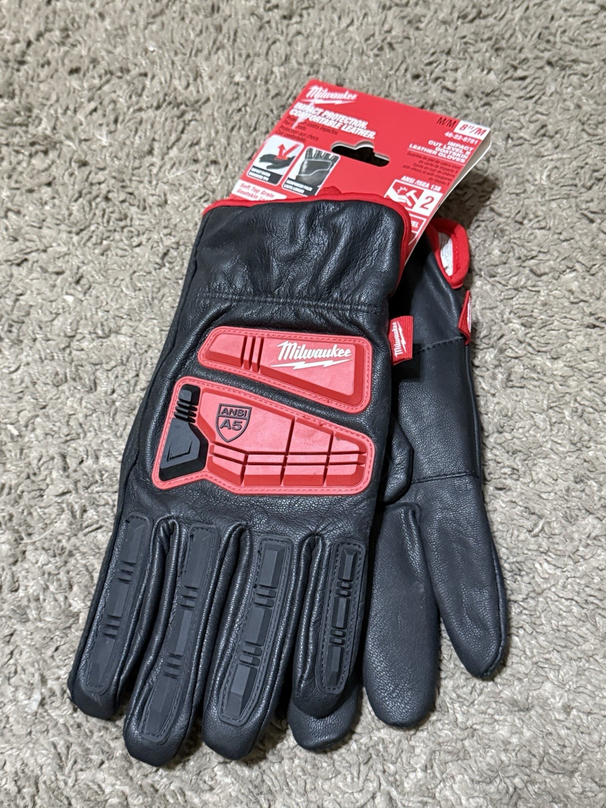 Milwaukee 48-22-8781 Impact Cut Level 5 Goatskin Leather Gloves -NEW