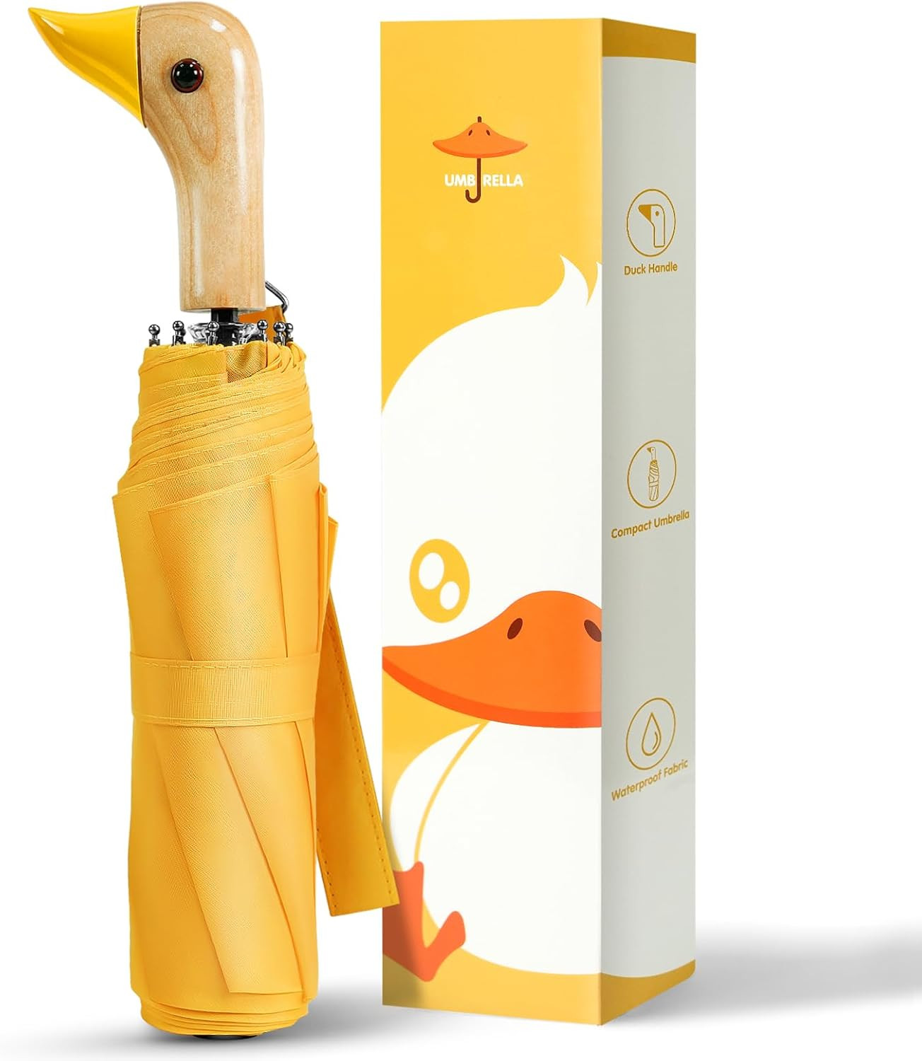 Compact Small Umbrellas for Rain&Sun, Cute Design Duck Head Umbrella for Girls G