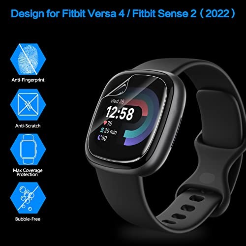 [ 6 Pack ] Compatible for Fitbit Versa 4 / Versa 3 Screen Protector, Fitbit