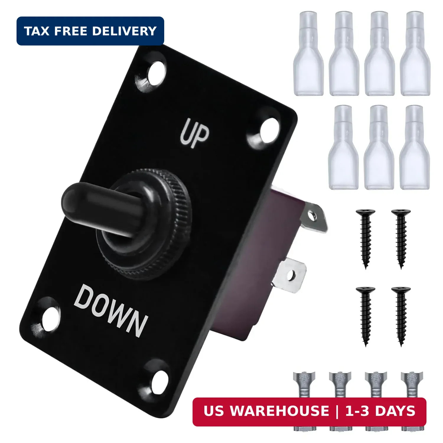 ECO-WORTHY 12V 30A DPDT Waterproof Latching Reverse Polarity Toggle Switch, 4 Pi