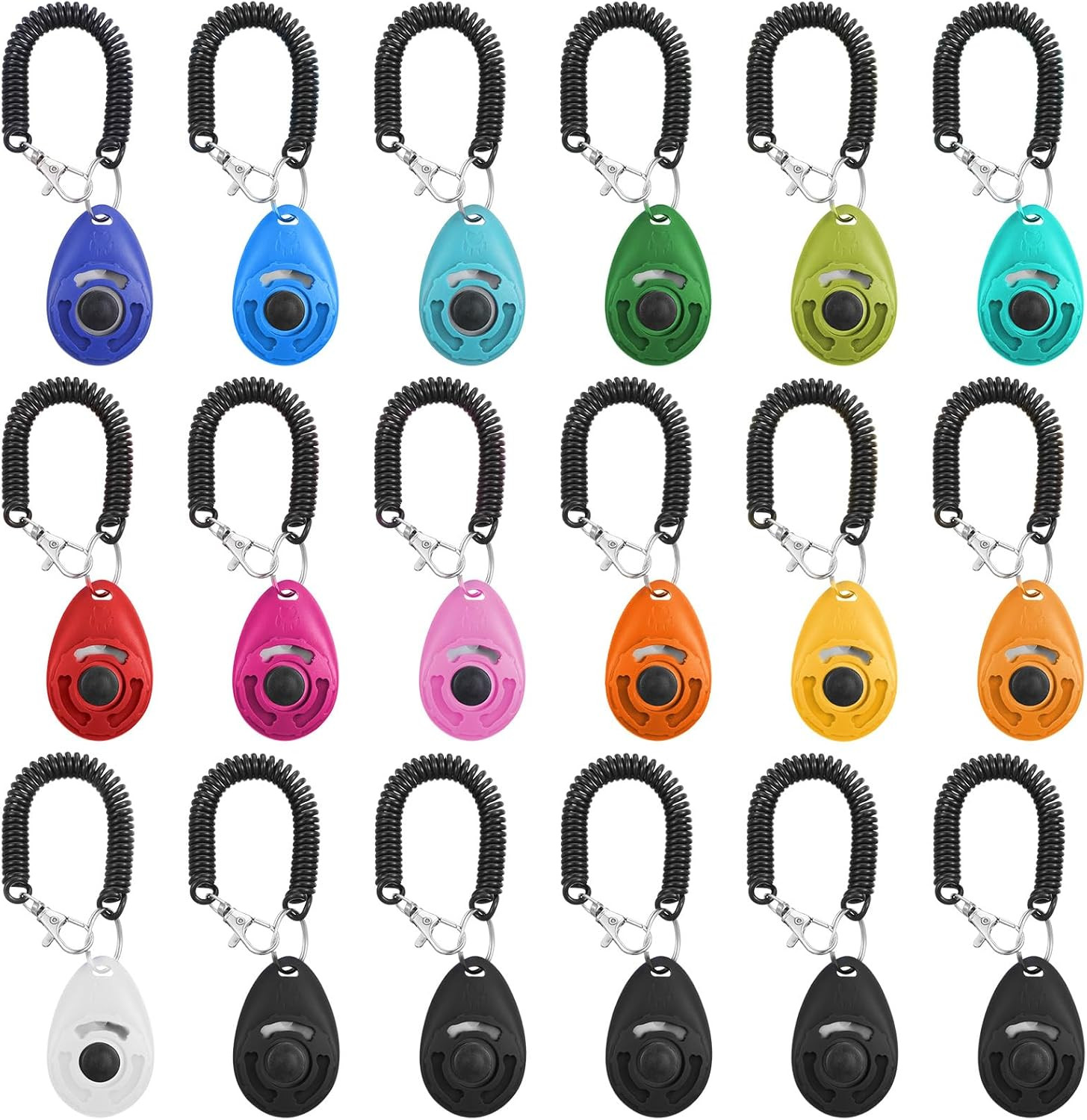 18 Pieces Dog Clicker for Training, Pet Training Clicker Set with Wrist Strap