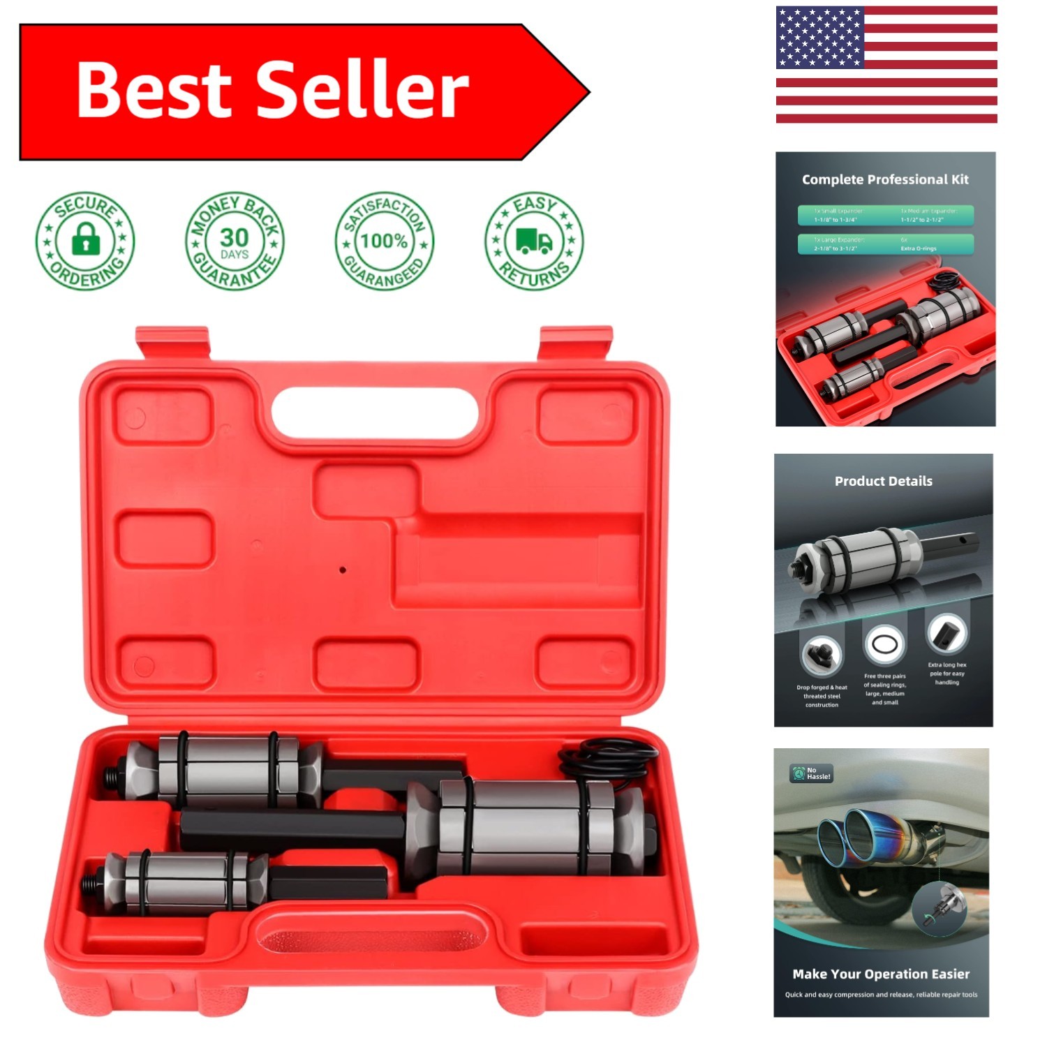 Versatile Pipe Expander Tool Set - 1/8'' to 3-1/2'', Compatible with Most Trucks