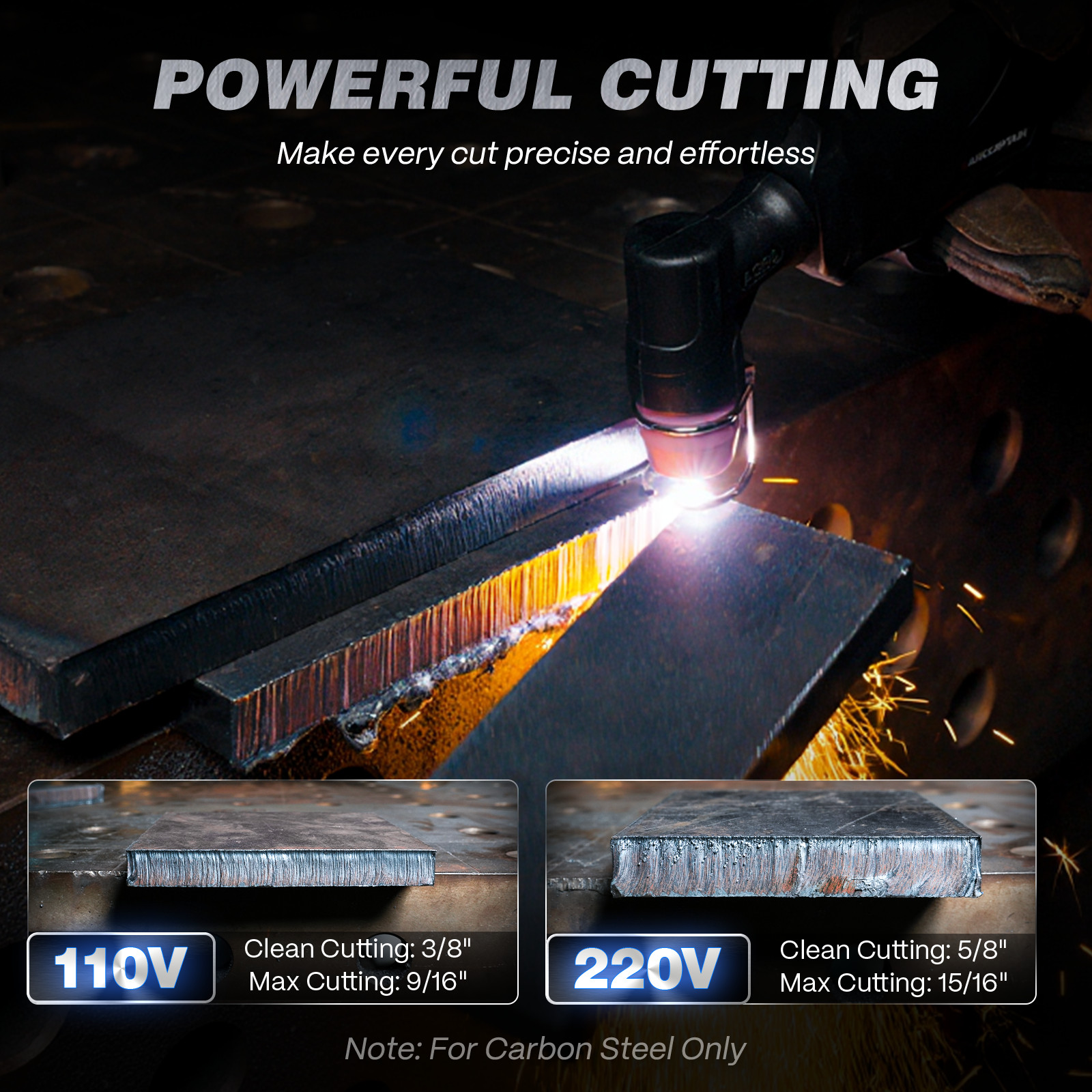 ARCCAPTAIN Plasma Cutter 60A Pilot Arc HF Non-Touch Plate/Expanded Meta Cutting