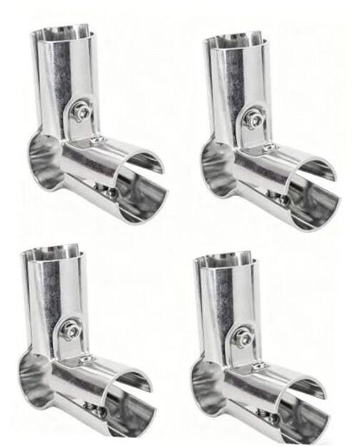 Set of 4 90 Degree Pipe Connector Clamps with Wrench, 3-way 3way Clamp-4pcs