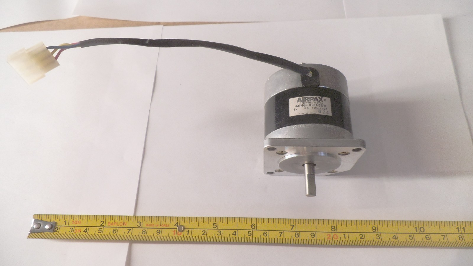AirPax 1.8 degree stepping motor, 4SHG-060A-56W, dual shafts, 6 VDC, 5 Ohms