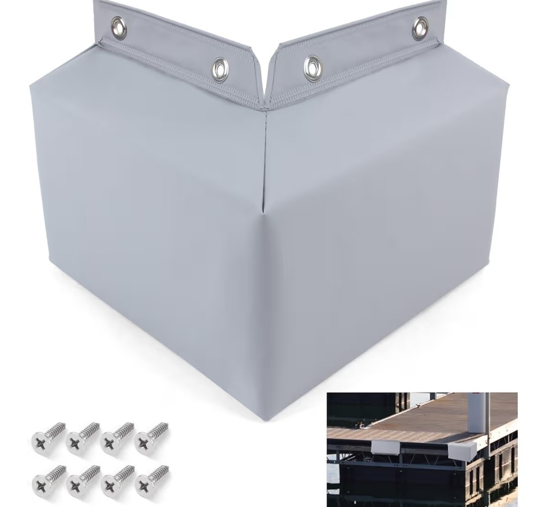 Boat Dock Bumper Guards, Marine-Grade Pads with Screws, for Dock Corner Bumper