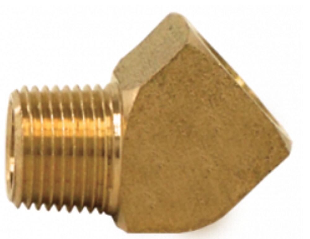 3/8"-18 Male to 3/8 Female 45 Deg Street Elbow Brass Ref: 12-124, 017027, 124-C