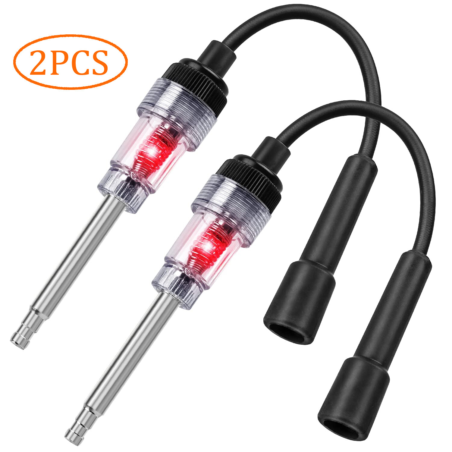 2PCS Inline Spark Plug Testers, Small Armature Diagnostic Detector Tool for Car