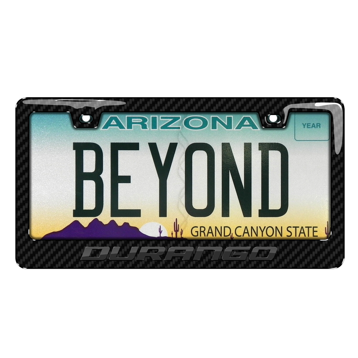 Dodge Durango Black 3D Real Carbon Fiber ABS Plastic License Plate Frame