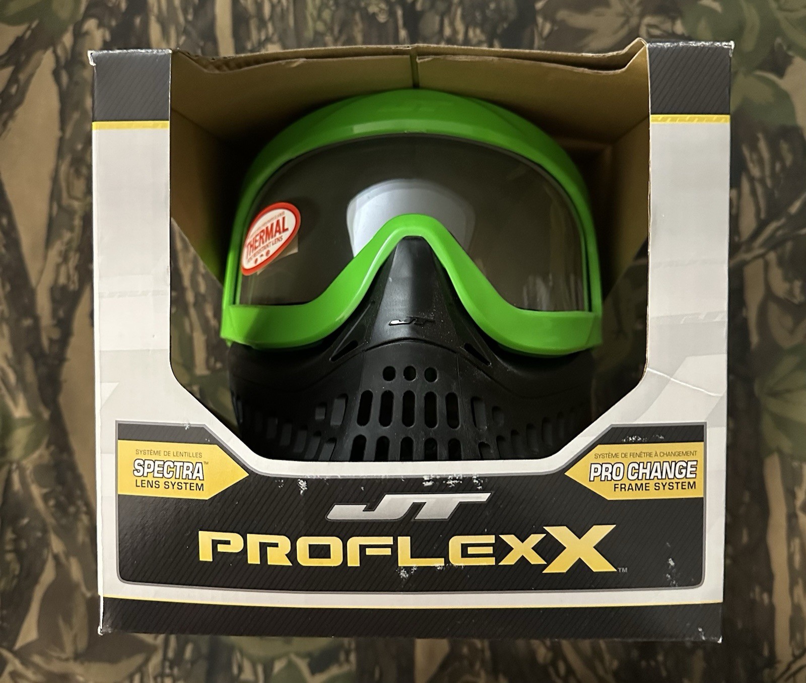 JT ProFlex X Paintball Mask Goggles Quick Change System Lime ProFlexX