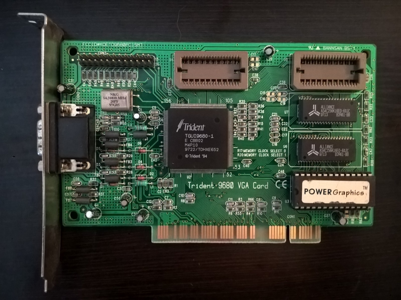 Trident 9680 1MB PCI, TESTED GOOD, Video Card Windows Accelerator
