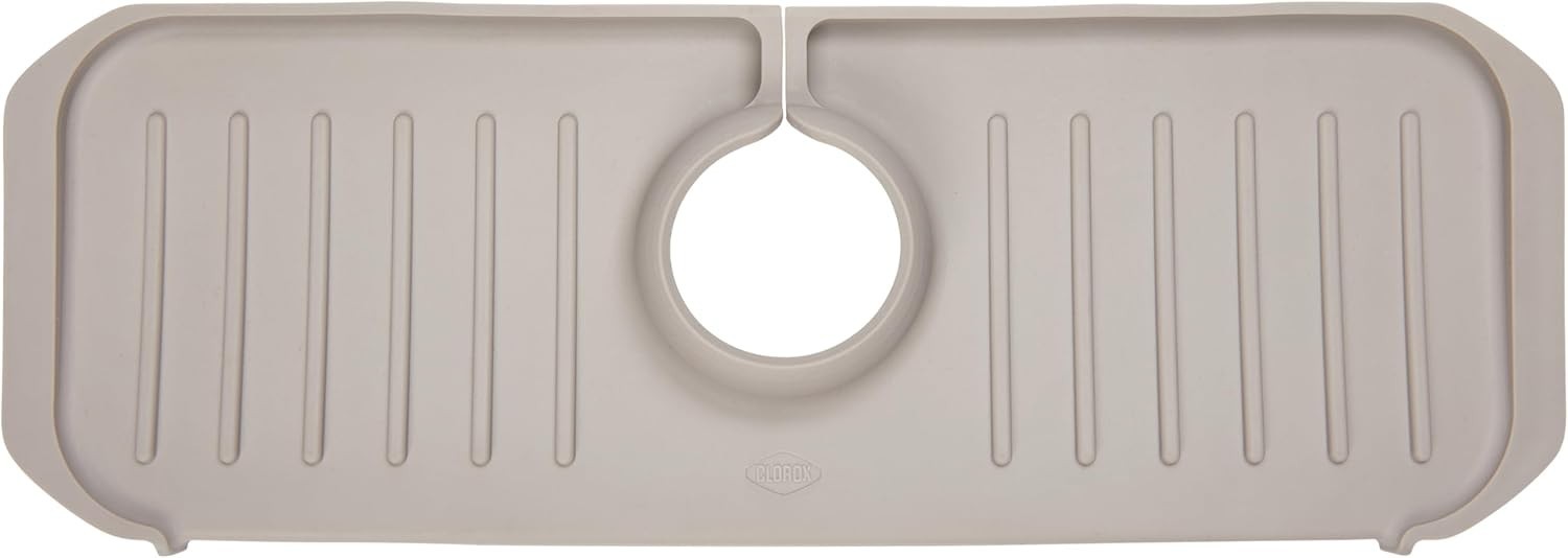 Clorox KeptClean Kitchen Faucet Splash Guard – Easy-to-Install, Gray, BRAND NEW