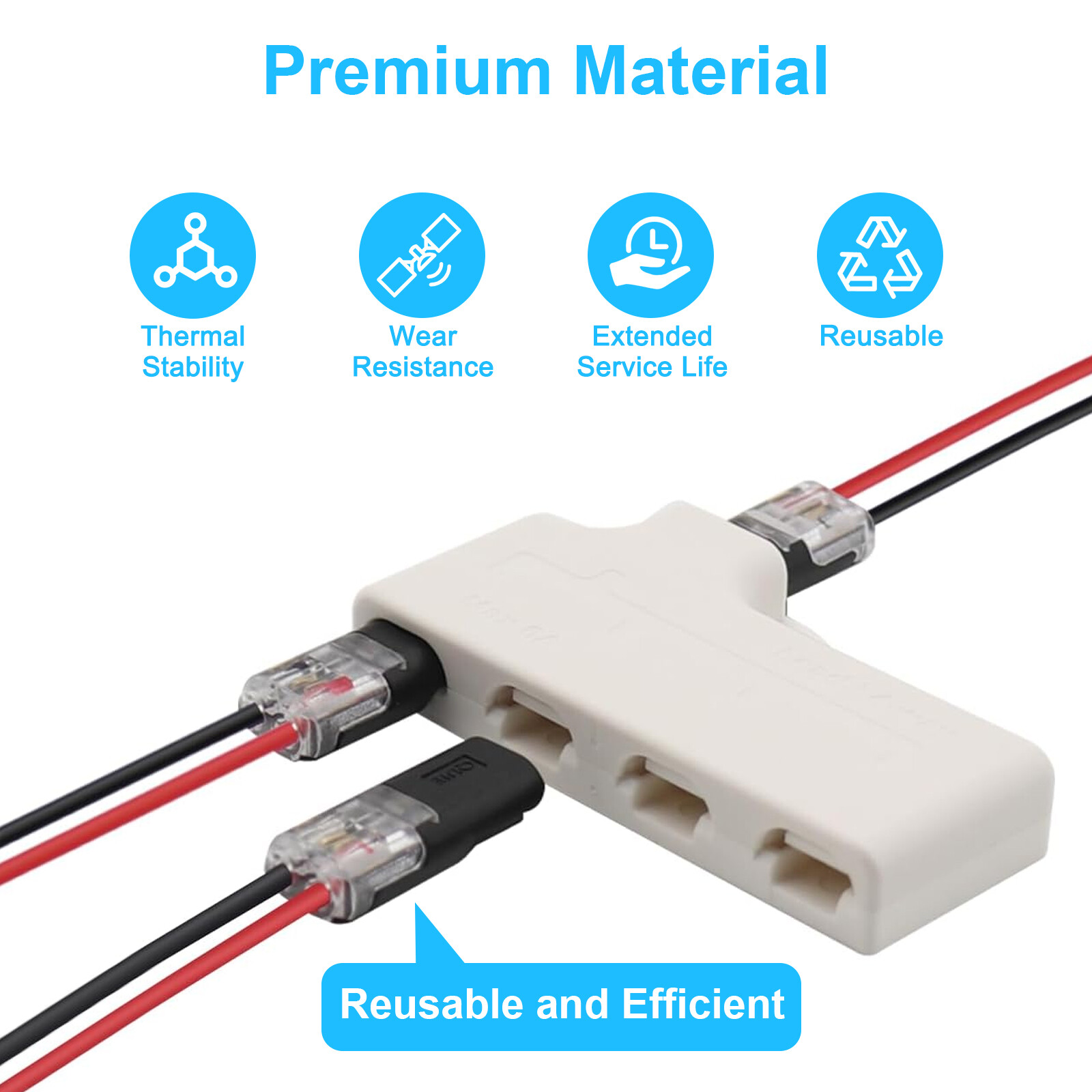 30PCS Double-Wire Plug-in Cable Snap Connector Terminal Block w/ Locking Buckle