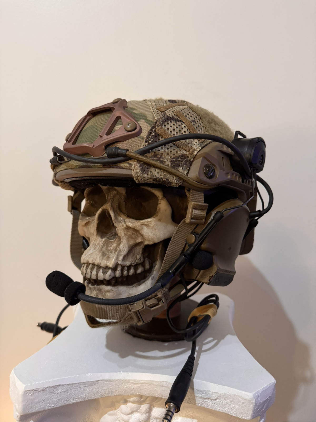 RARE Ops-Core FAST Ballistic Helmet Medium Tan With Peltors CAG SOF Ranger