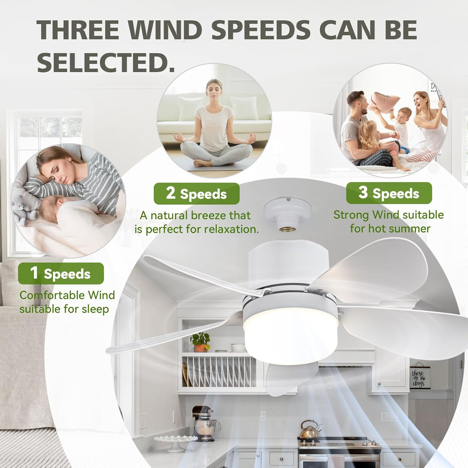 Socket Breeze Socket Fan Light with Remote Control, Portable Small Ceiling Fans